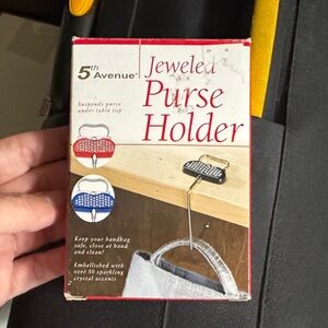 Black Avenue Jeweled Purse Holder with Accents